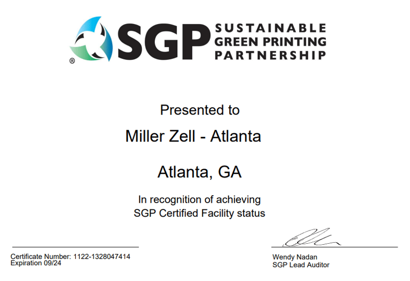 SGP Certification | Miller Zell